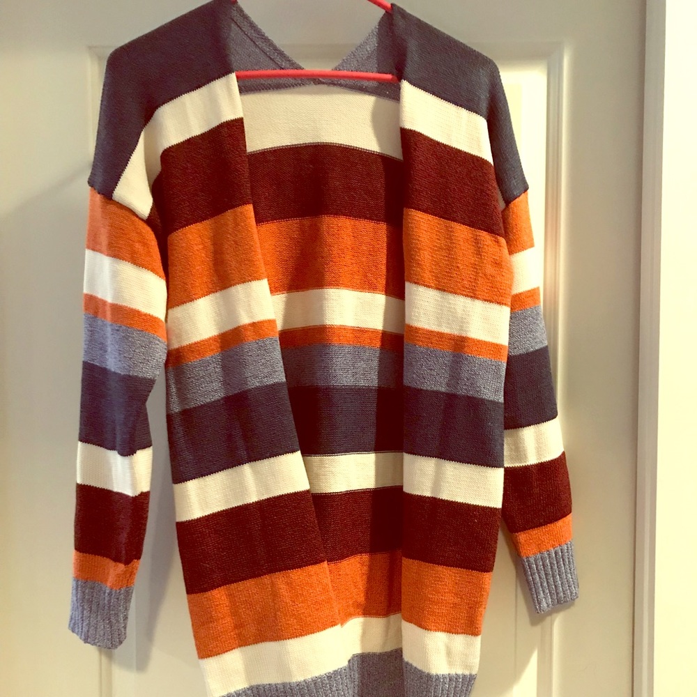 Ecowish women’s striped draped cardigan